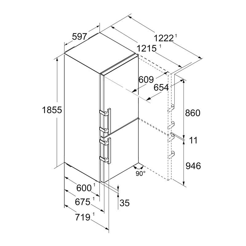 Frigorifico Combi Liebherr SBNsdd 526i 001 22 Clase D 185cm 314L Inox - Imagen 2