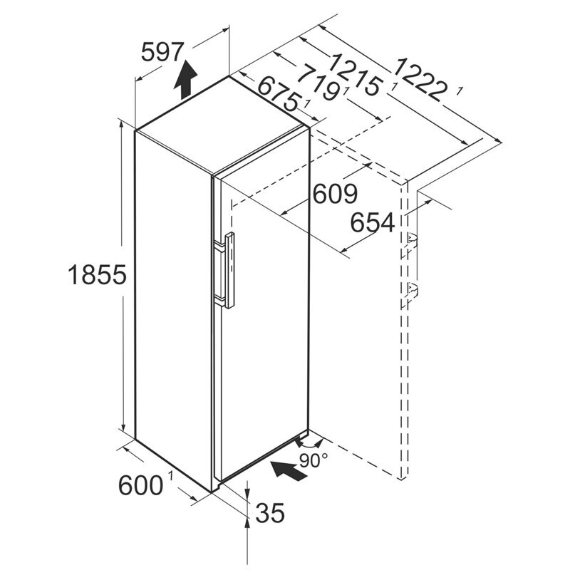 Frigorífico Cooler Liebherr SRsfd 5230 057 22 185.5cm 399L Clase D Inox - Imagen 2