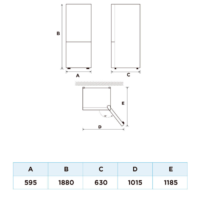 Frigorífico Combi Midea MDRB424FGD01OE 188cm 310L Clase D Blanco - Imagen 2