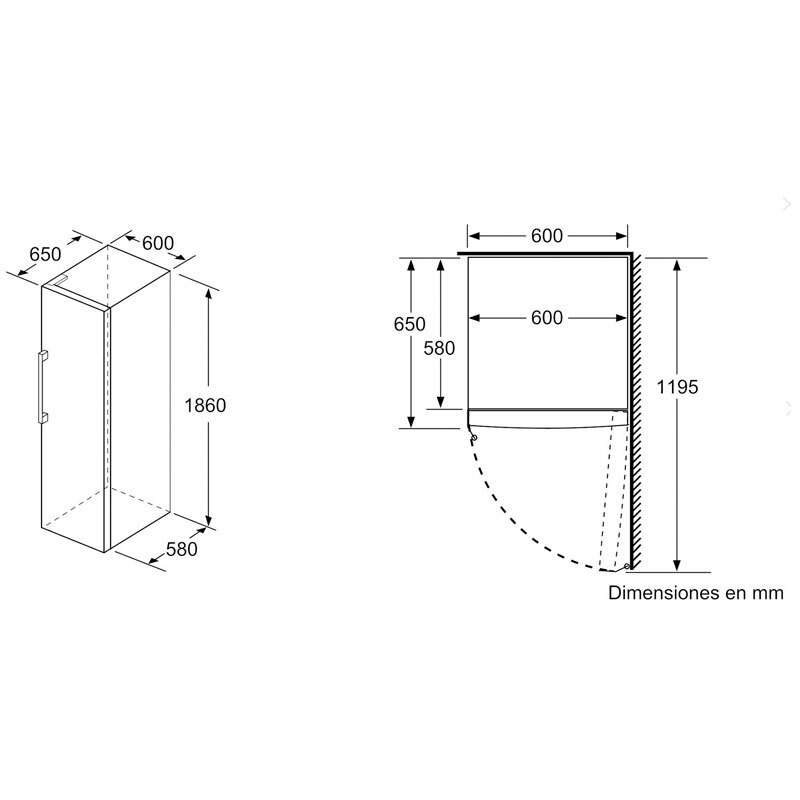 Congelador Siemens GS36NVWEV 186cm 242L Clase E Blanco - Imagen 2
