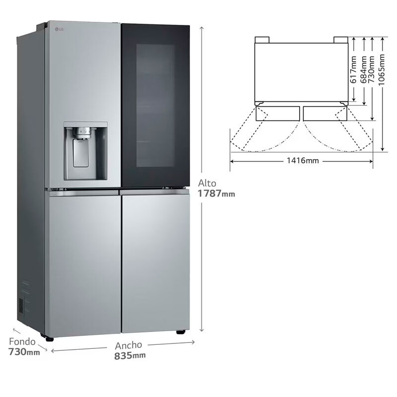 Frigorífico Americano LG GMG861MBAE 178.7cm 508L Clase E Inox - Imagen 2