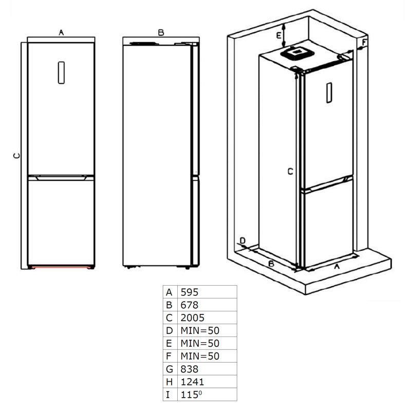 Frigorífico Combi Fagor 3FFK-6877X 200.5cm 377L Clase C Inox - Imagen 2