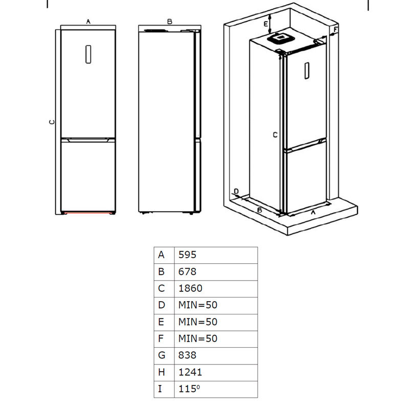 Frigorífico Combi Fagor 3FFK-6677 186cm 337L Clase C Blanco - Imagen 2