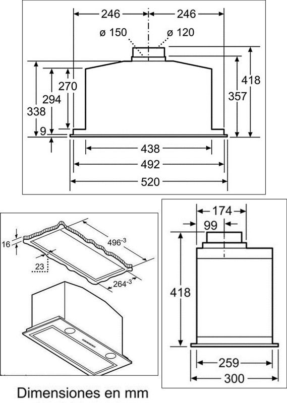 Grupo filtrante Bosch DHL585B Serie6 Clase C Inox 52cm - Imagen 2