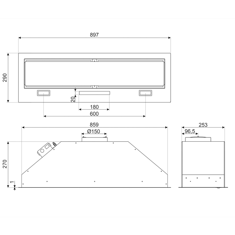 Grupo Filtrante Smeg E KSG9P4MB Clase A Negro 90cm - Imagen 2