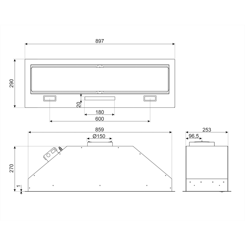 Grupo Filtrante Smeg E KSG9P4X Clase A Inox 90cm - Imagen 2