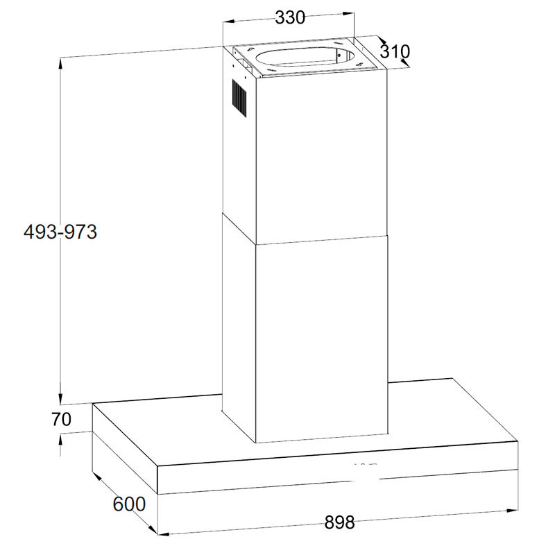 Campana Fagor 3CFB-9005IX Clase A+ Inox 90cm - Imagen 2