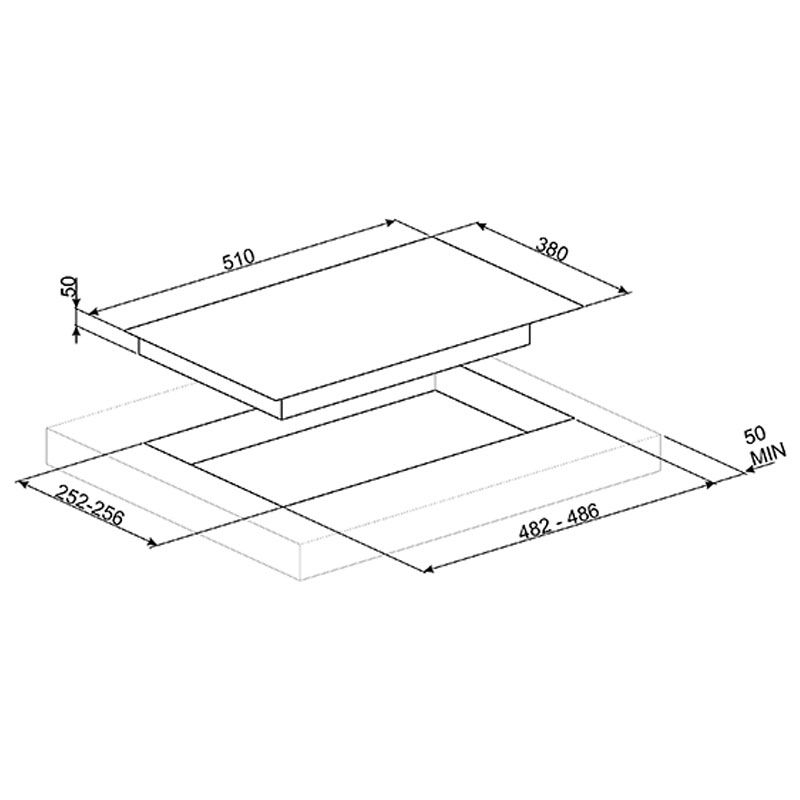 Placa de Cristal Smeg E PV632CNR 2 Zonas 38cm Negro - Imagen 2