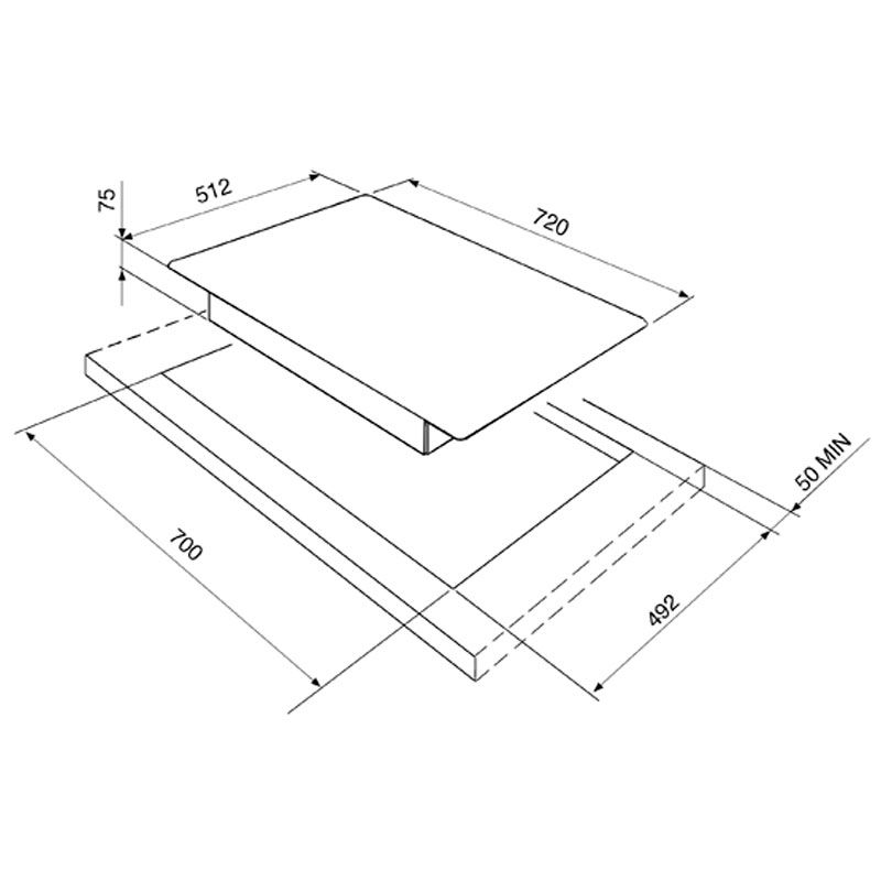 Placa de Gas Smeg E PGF75-4 5 Zonas 72cm Inox - Imagen 2