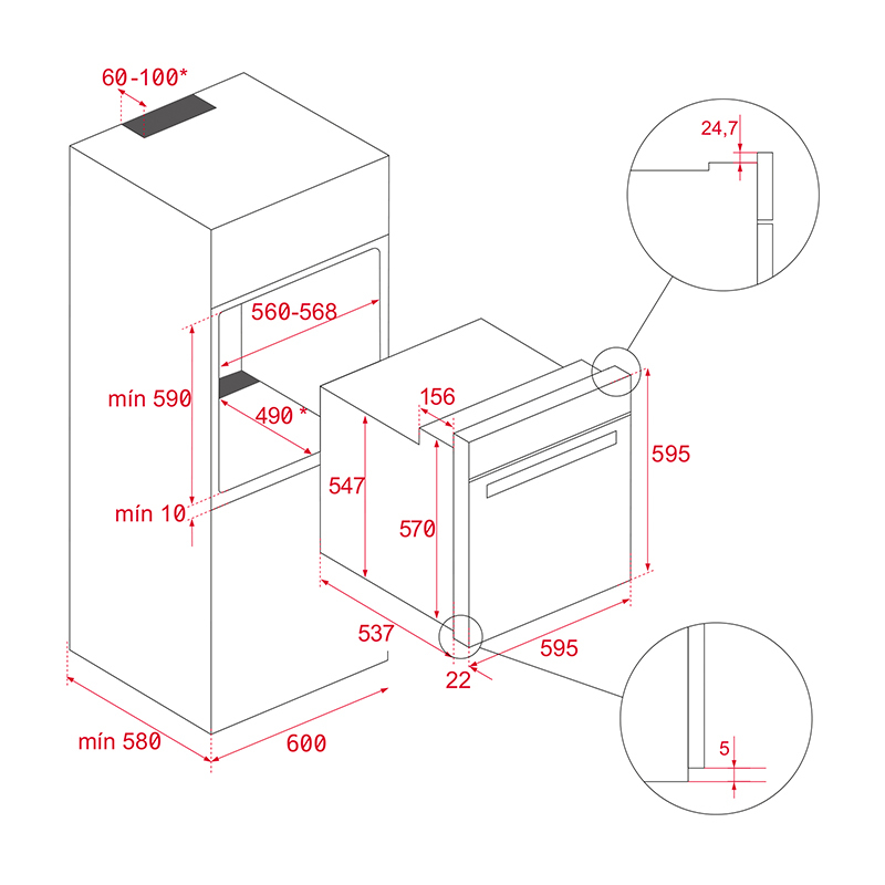 Horno Eléctrico Teka HBB6050 70L Clase A Inox - Imagen 2