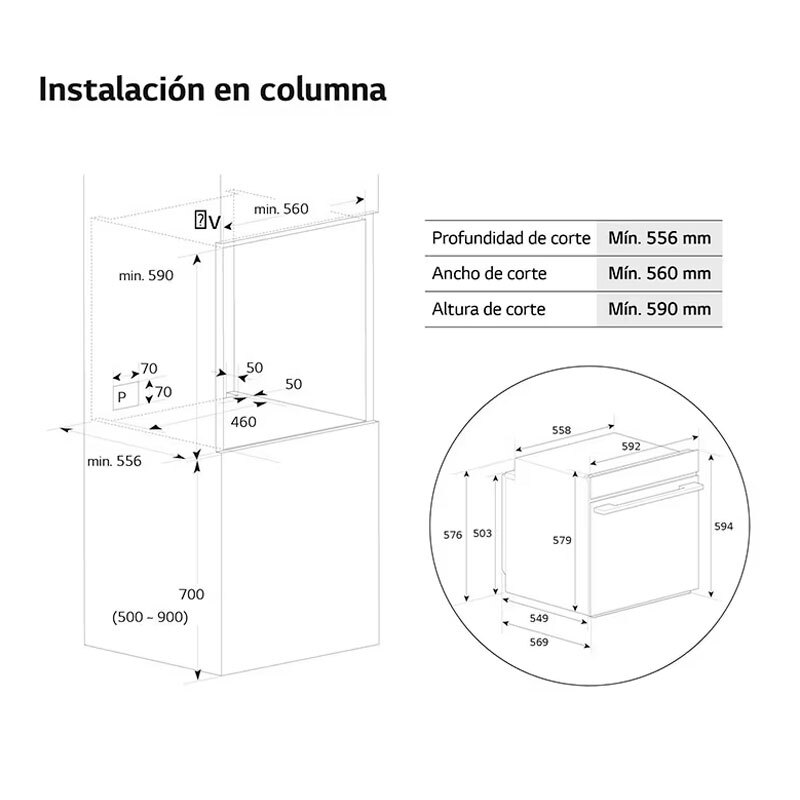 Horno Multifunción LG WSED7612B 76L Clase A+ Negro - Imagen 2