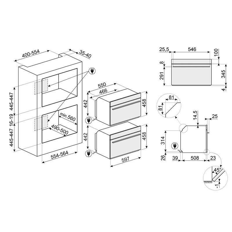 Horno Multifunción Smeg E SO4102M1B3 40L Clase A Negro - Imagen 2
