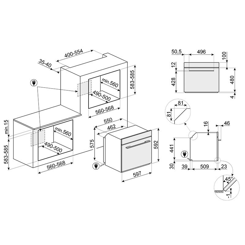 Horno Multifunción Smeg E SO6102S3PB3 67L Clase A Negro - Imagen 2