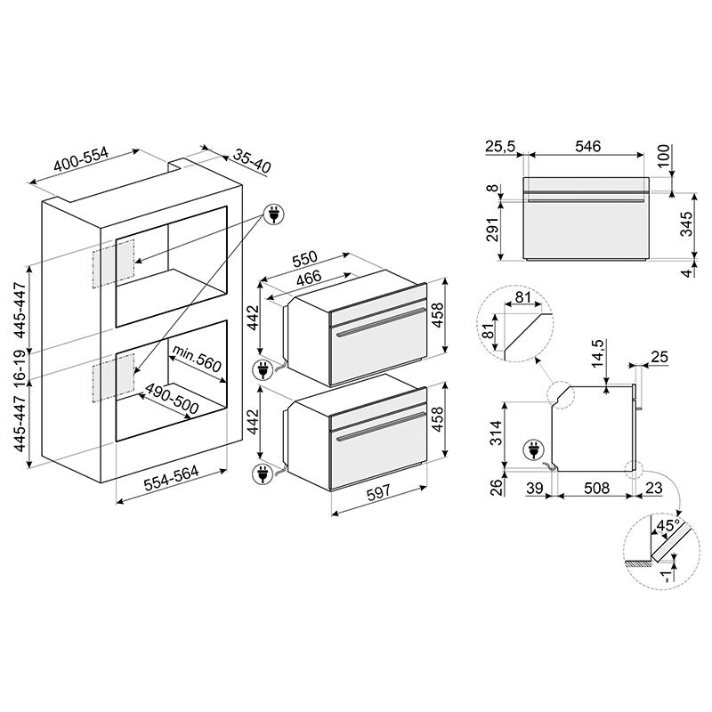 Horno Multifunción Smeg E SO4104M2PG 40L Clase A Gris - Imagen 2
