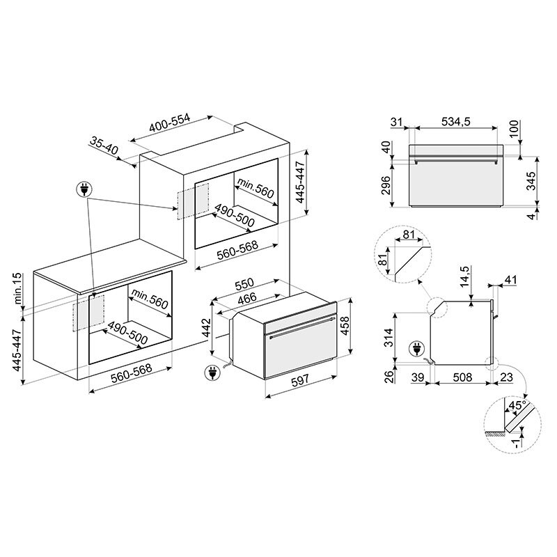 Horno Multifunción Smeg E SO4302S3X 41L Clase A Inox - Imagen 2