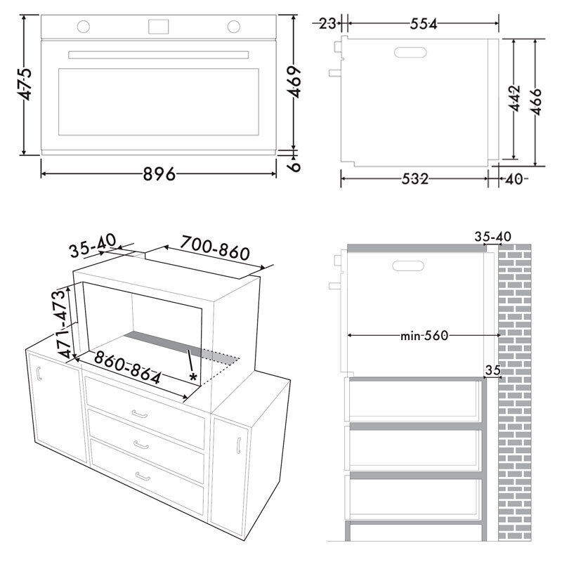 Horno Multifunción Smeg E SFPR9301TX 84L Clase A Inox - Imagen 2