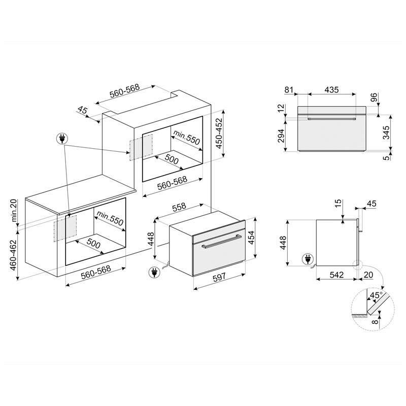 Horno Multifunción Smeg E SF4400MCX1 44L Clase A Inox - Imagen 2