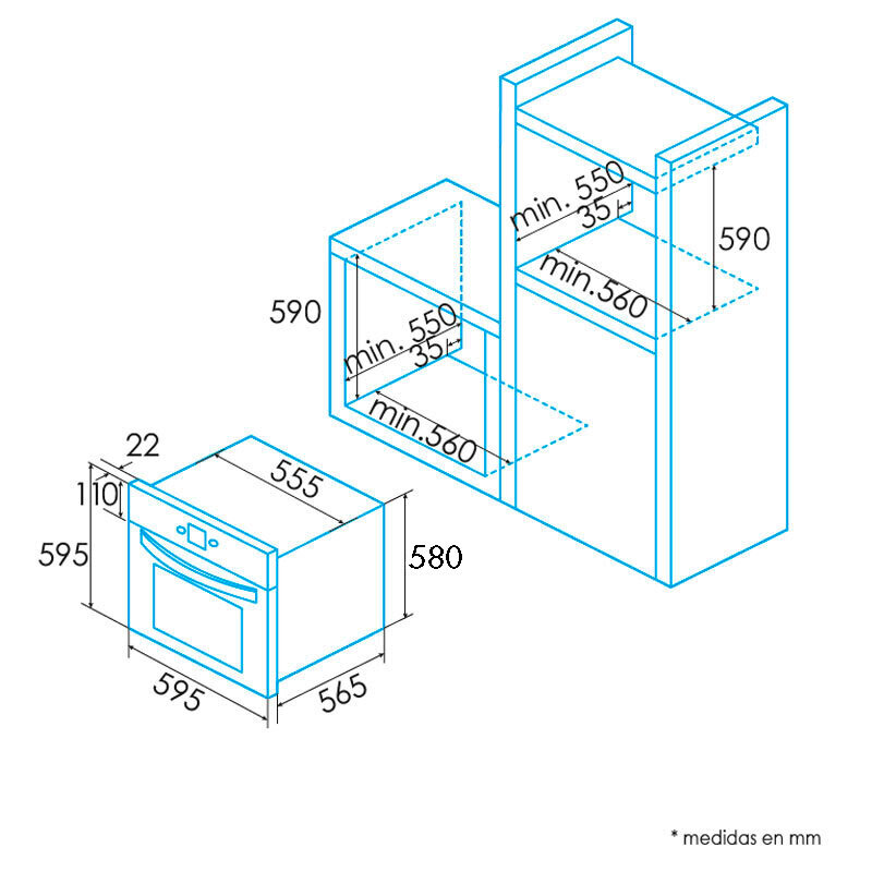Horno Eléctrico Edesa EOE-6020 X /A 72L Clase A Negro - Imagen 2