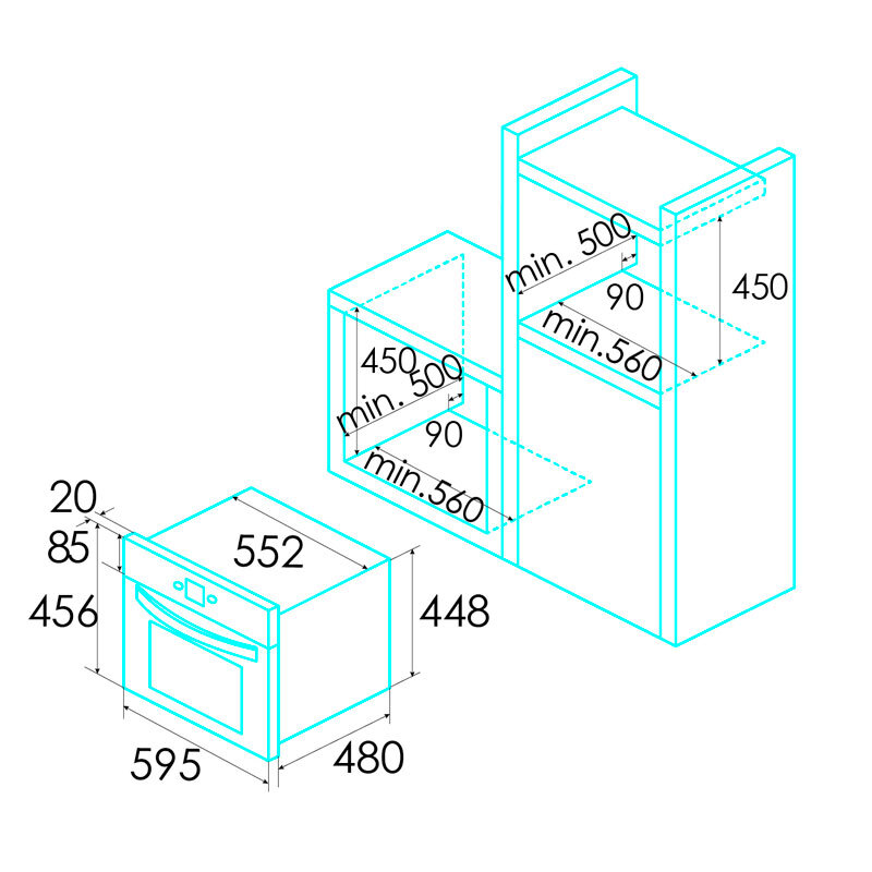 Horno Multifunción Edesa EOE4530BK 40L Clase A Negro - Imagen 2