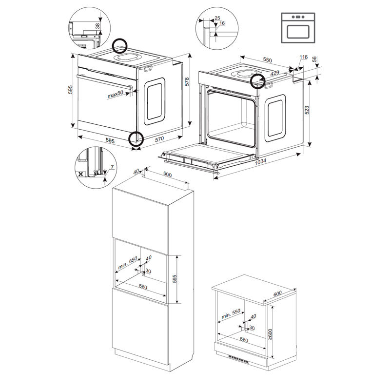 Horno Eléctrico Fagor 9H-110BX 77L Clase A Negro - Imagen 2