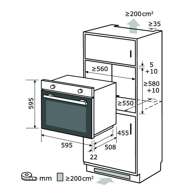 Horno Multifunción Exquisit EBE 255-U-020 schwarz 59L Clase A Negro - Imagen 2