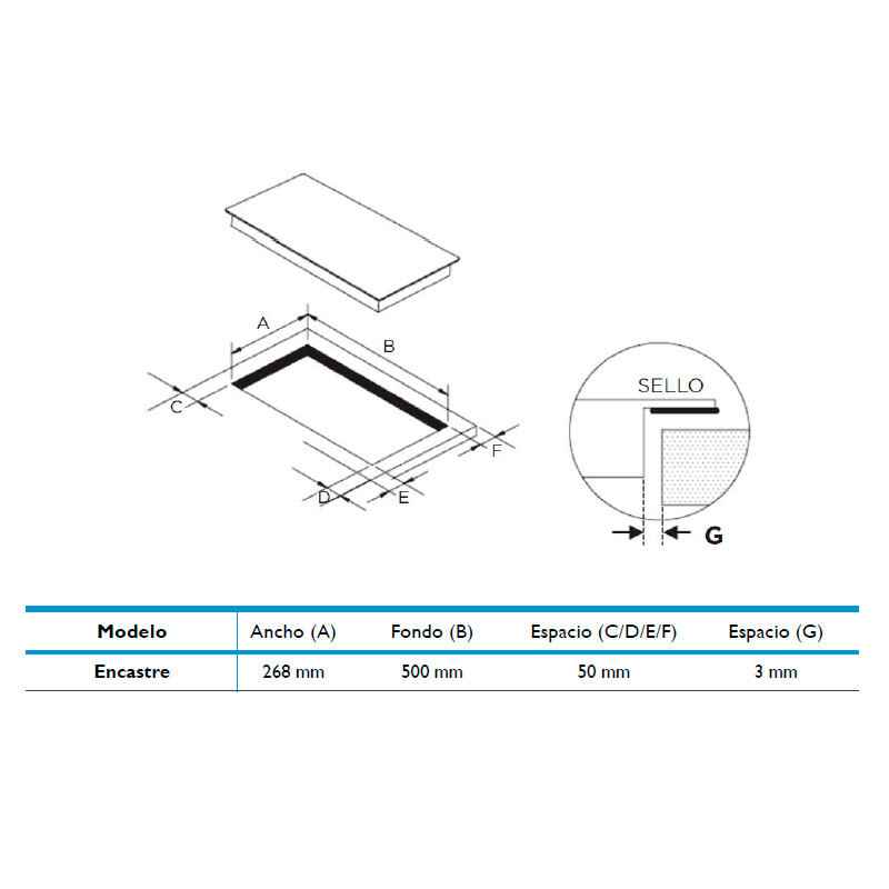 Placa de Induccion Midea MIH350D157K0 2 Zonas 30cm Negro - Imagen 2