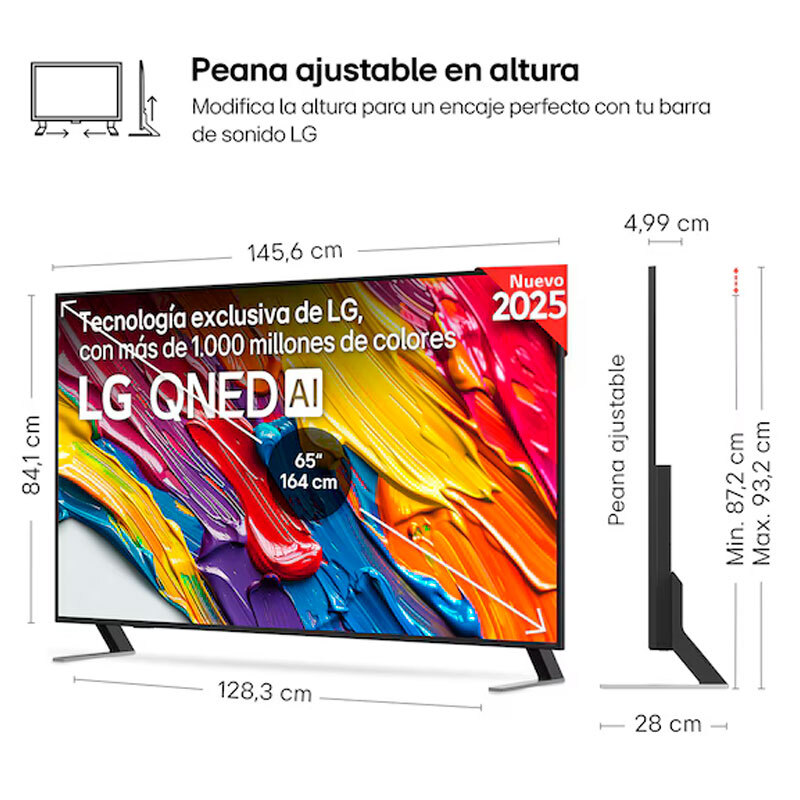 TV 65'' LG 65QNED84A6C QNED 4K 164cm Clase G - Imagen 2