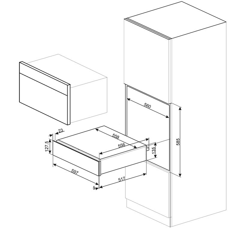 Calientaplatos Smeg E CPR315N 59.7cm Negro - Imagen 2