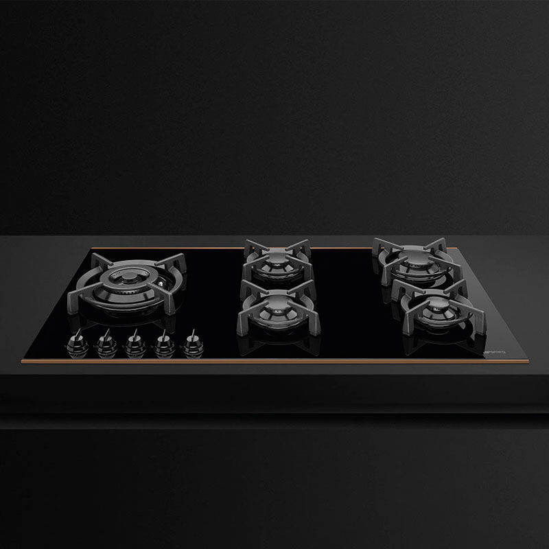 Placa de Cristal Smeg E PV695LCNR 5 Gas 90cm Negro - Imagen 3