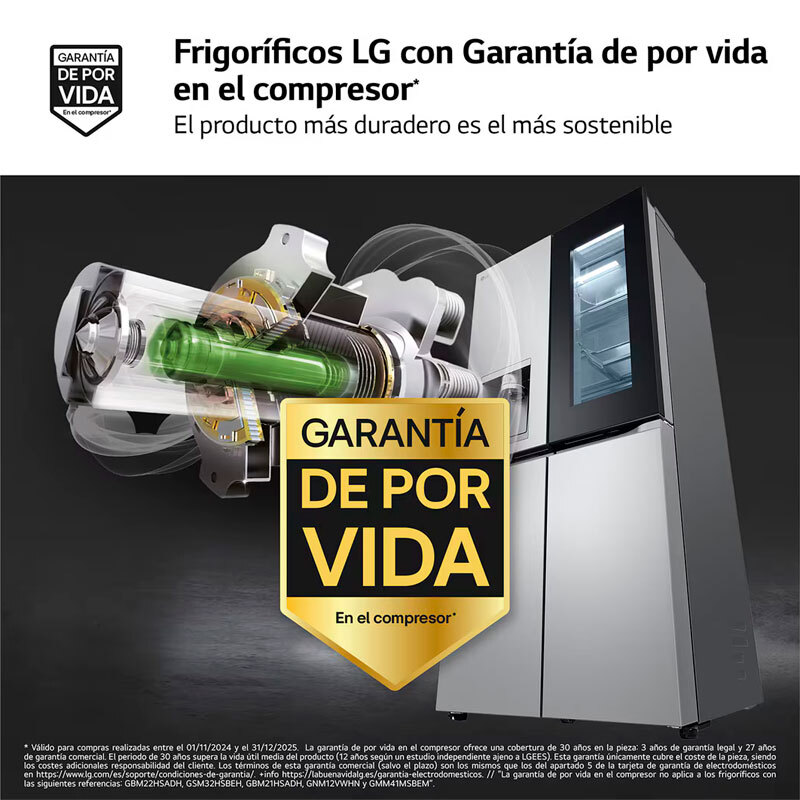 Frigorífico Americano LG GMG861MBAE 178.7cm 508L Clase E Inox - Imagen 4