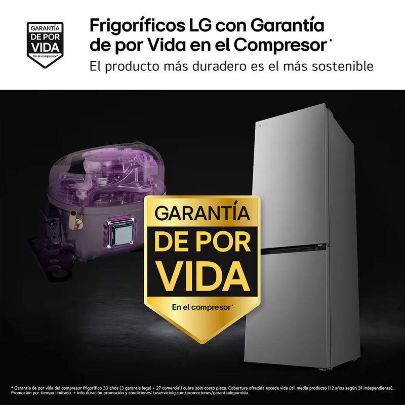Frigorífico Combi LG GBBS312APY 186cm 333L Clase A Inox - Imagen 5