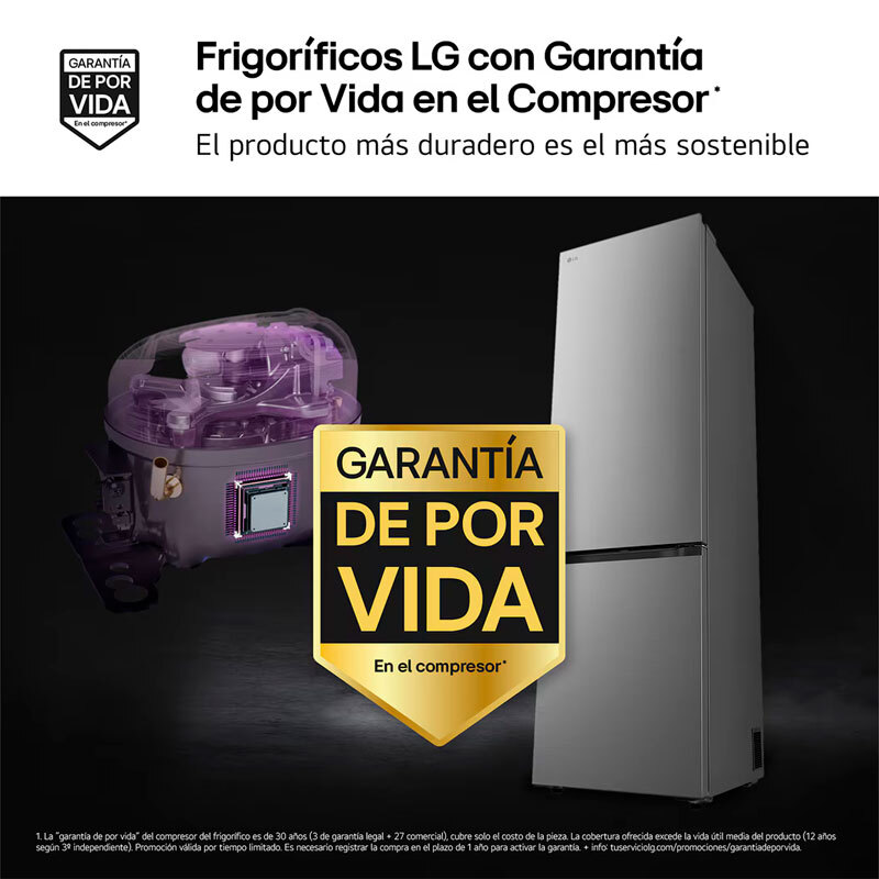 Frigorífico Combi LG GBBS322BPY 203cm 375L Clase B Inox - Imagen 5