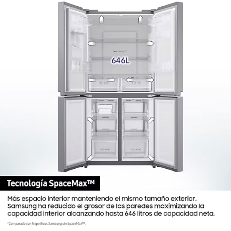 Frigorífico Americano Samsung RF65DG960ESREF 183cm 646L Clase E Inox - Imagen 6