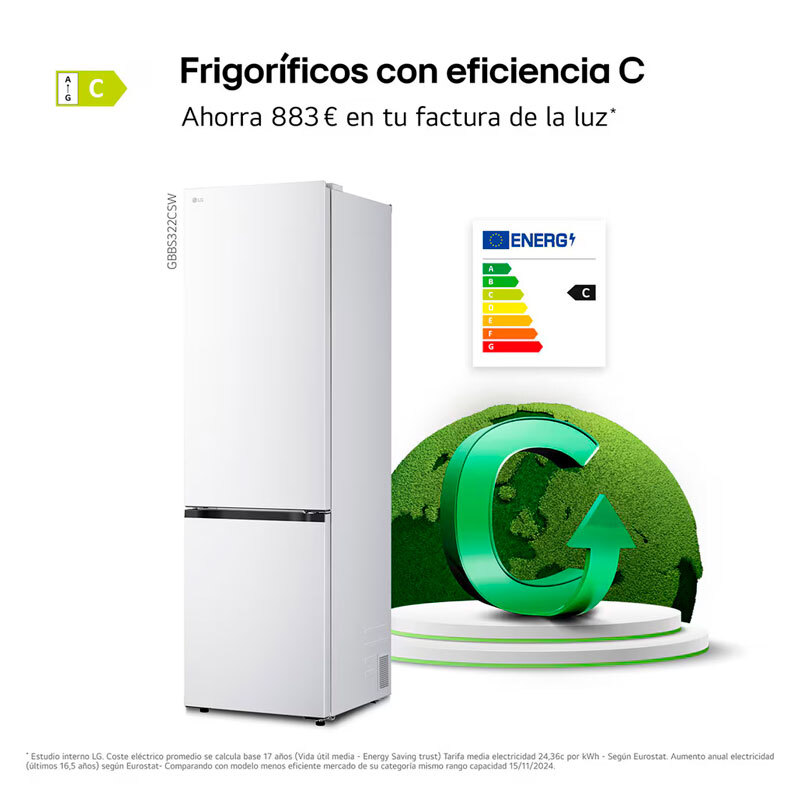 Frigorífico Combi LG GBBS322CSW 203cm 375L Clase C Blanco - Imagen 6