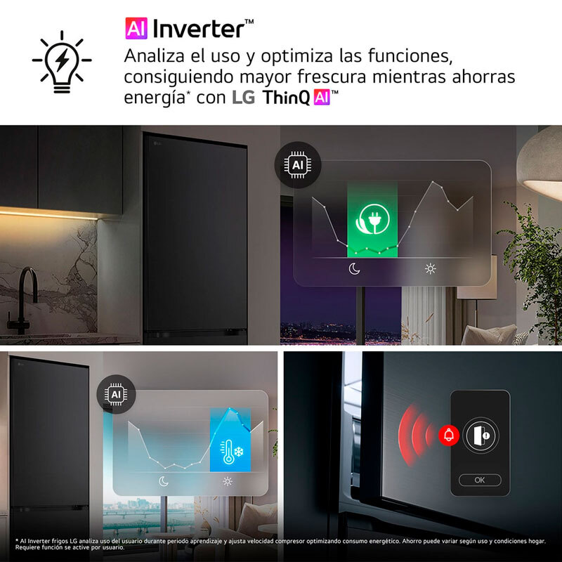 Frigorífico Combi LG GBBS312APY 186cm 333L Clase A Inox - Imagen 7