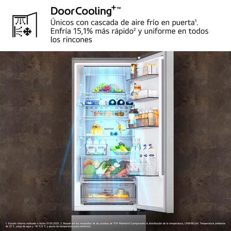 Frigorífico Combi LG GBBSJ2CCPY 203cm 375L Clase C Inox - Imagen 8
