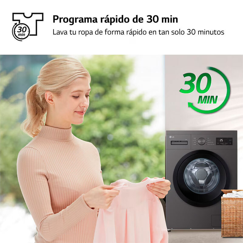 Lavadora LG F4A10S8NDK 8Kg Clase A Negro - Imagen 8
