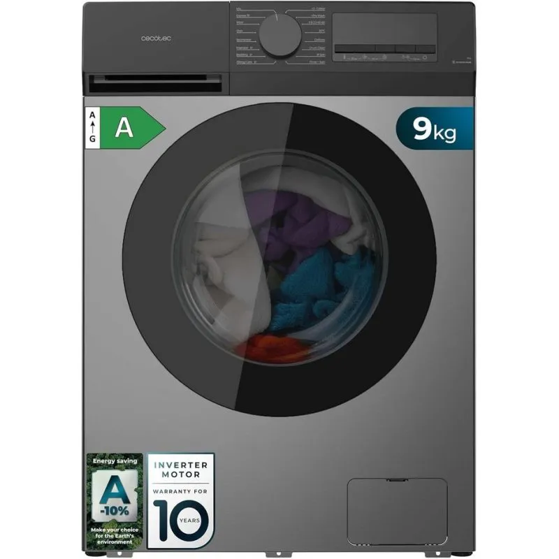 Lavadora Cecotec Bolero DressCode 9450 Inverter Steel 9Kg Clase A-10% Gris Oscuro