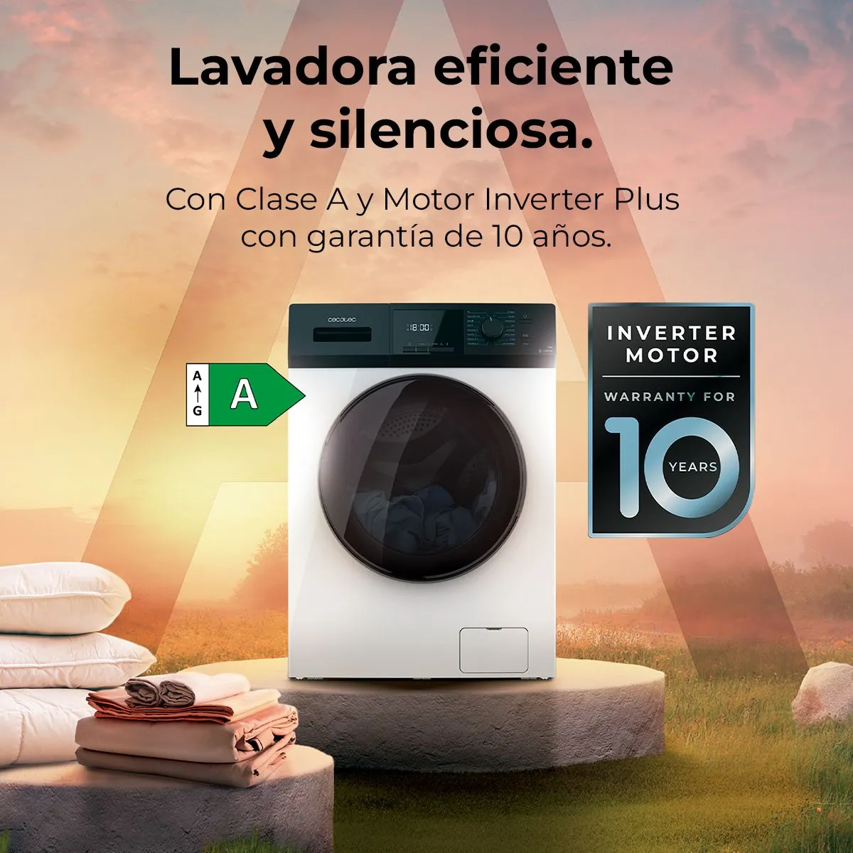 Lavadora Cecotec Bolero Dresscode 7411 inverter 7Kg Clase A Blanco - Imagen 3