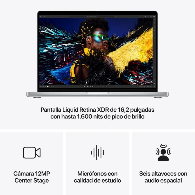Portátil Apple MacBook Pro M4 Pro 14 Núcleos 24GB 512GB SSD GPU 20 Núcleos 16" en 2 Colores - Imagen 4
