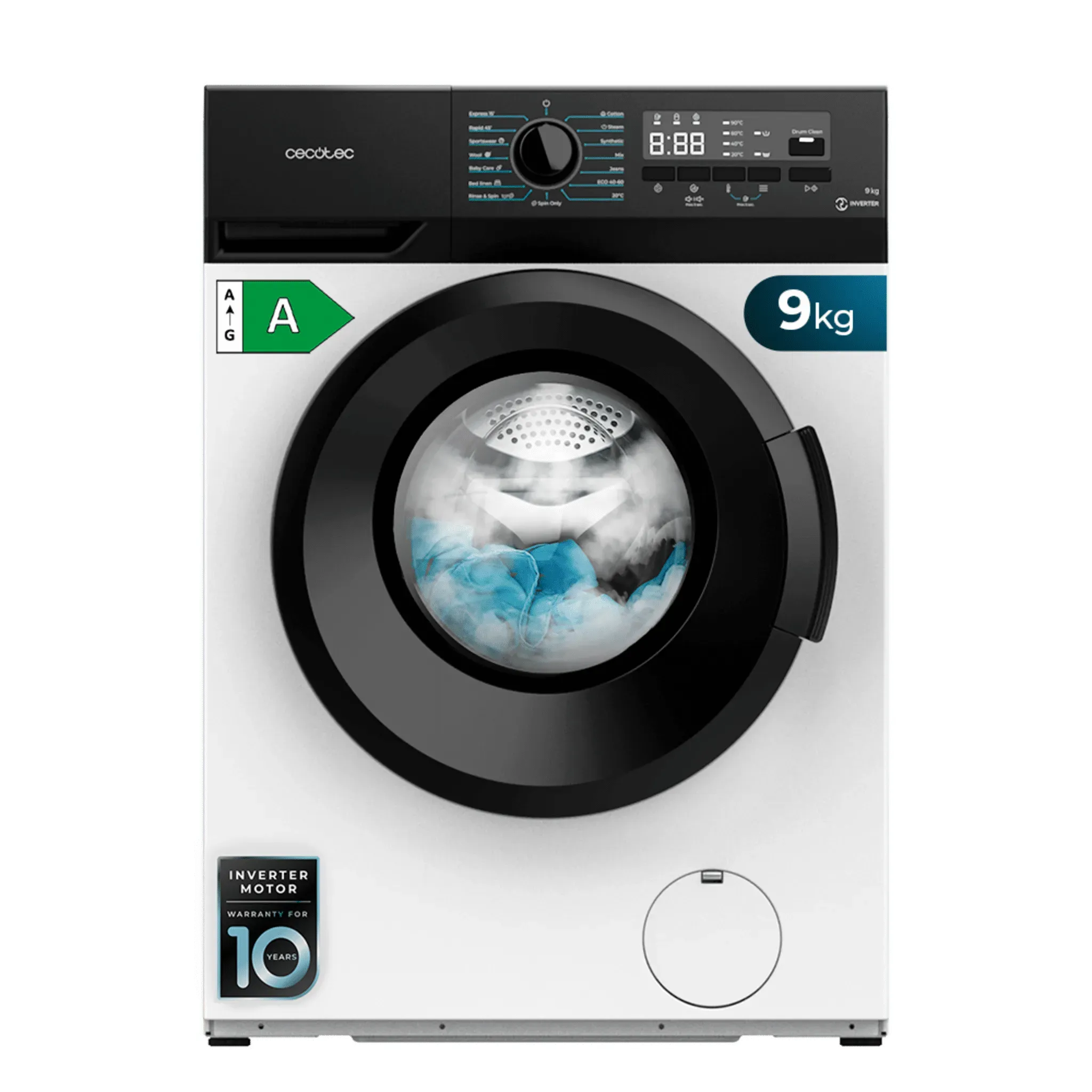 Lavadora Cecotec Bolero Dresscode 9300 Inverter Max 9Kg Clase A Blanco