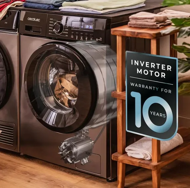 Lavadora Cecotec Bolero Dresscode 9155 Inverter Steel 9Kg Clase A Gris Oscuro - Imagen 2