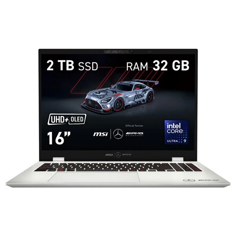 Portátil MSI Prestige 16 AI+ Mercedes AMG Intel Core Ultra 9 288V 32GB 2TB SSD 16" Plata