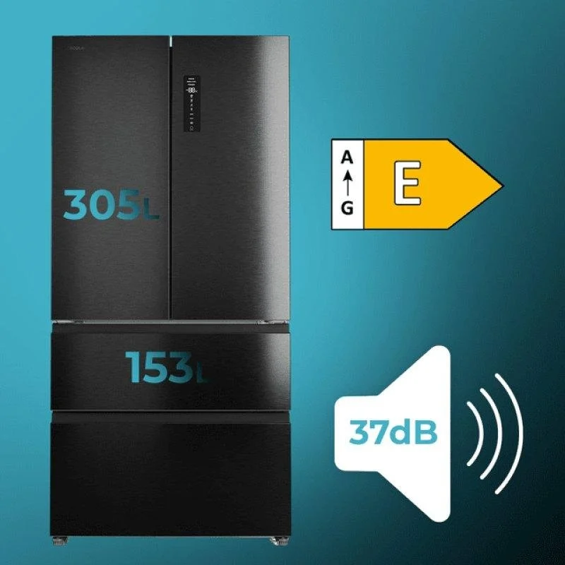 Frigorífico Americano Cecotec Bolero CoolMarket F2D 458 SBI Dark 189cm 458L Clase E Negro - Imagen 2