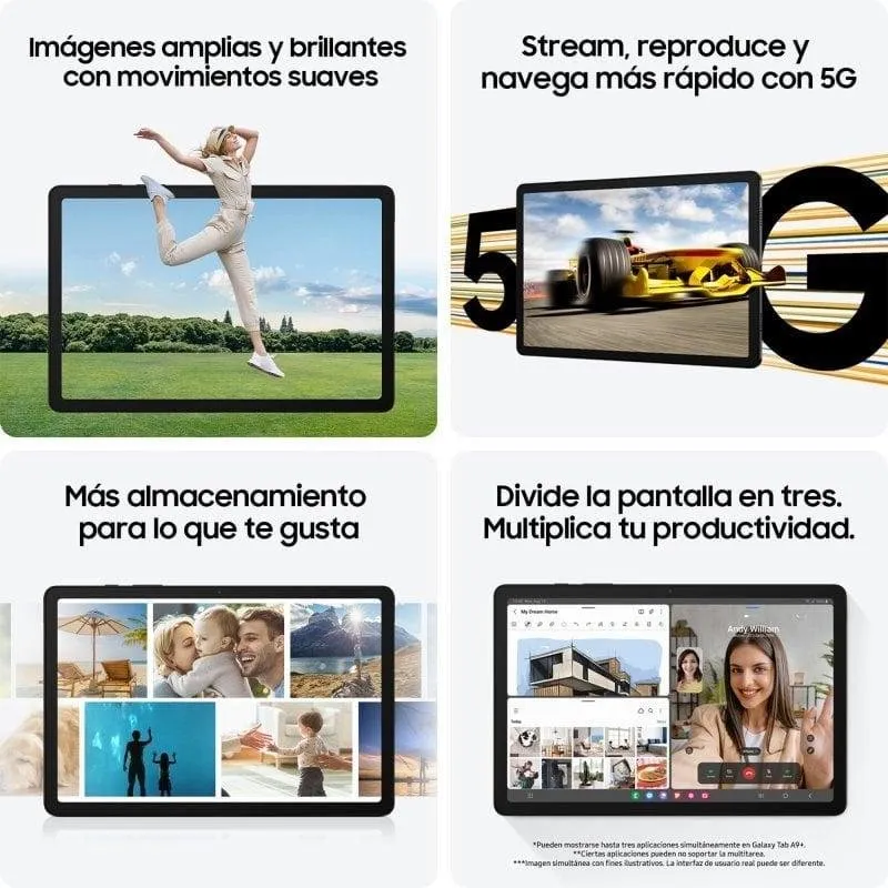 Tablet Samsung Galaxy Tab A9 Plus 5G 8GB 256GB 11" Gris - Imagen 3