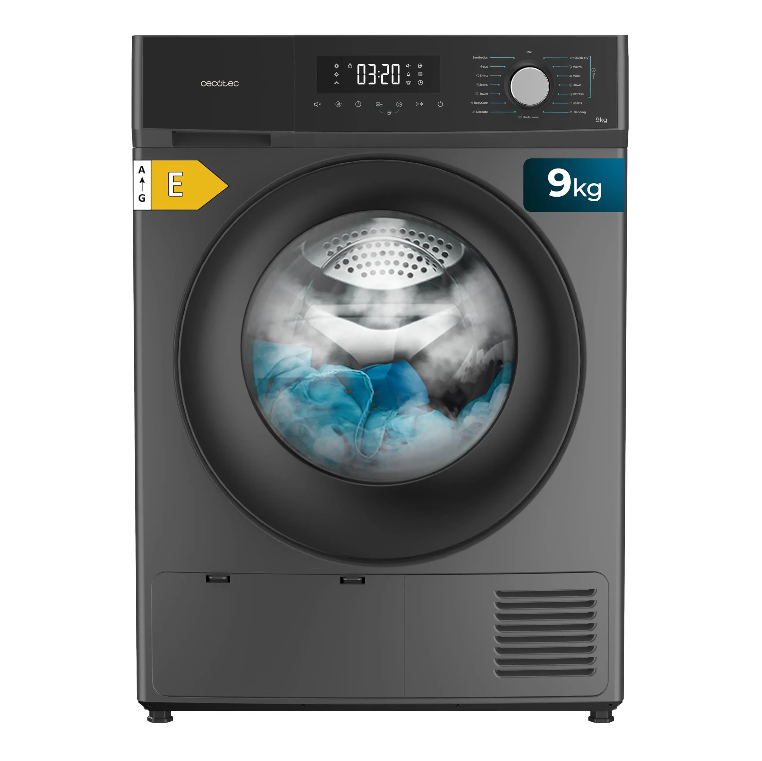 Secadora Cecotec Bolero Dresscode Dry 8330 Steel 8Kg Clase E Gris Oscuro