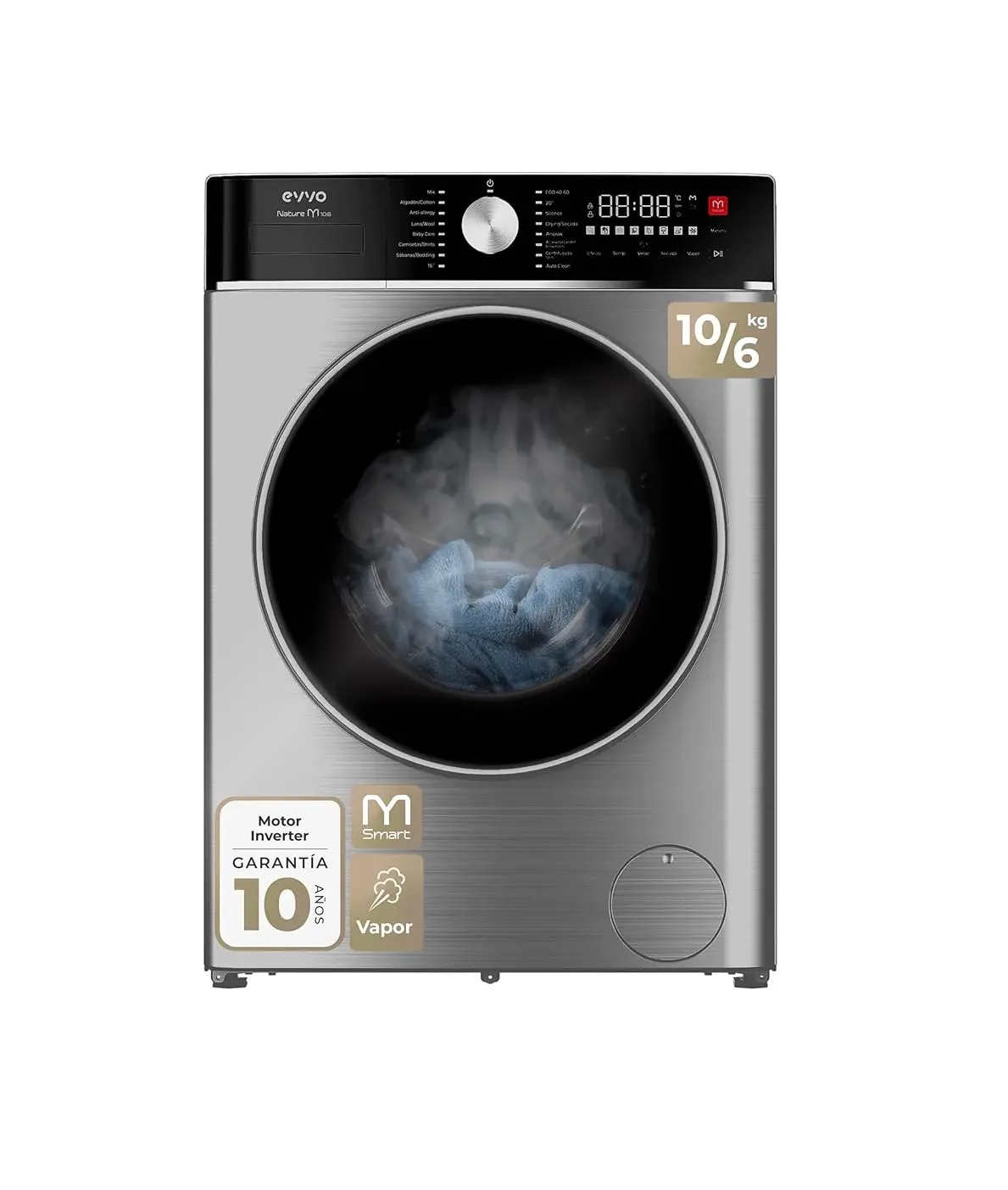 Lavasecadora EVVO Nature M10/6X 10/6Kg Clase A Inox