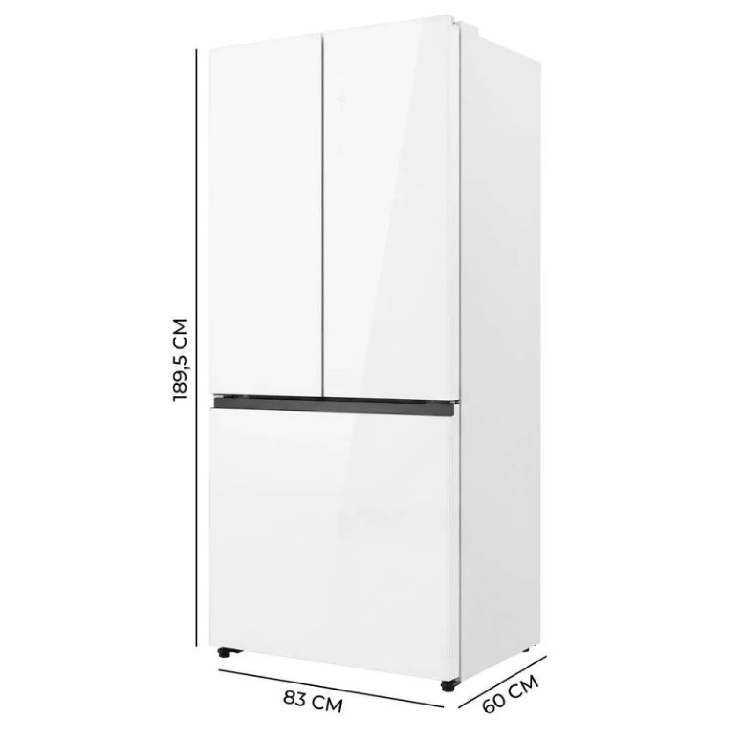Frigorífico 4P Cecotec Bolero CoolMarket 4D 456 SBI Matt White Glass 189.5cm 456L Clase D Blanco - Imagen 3