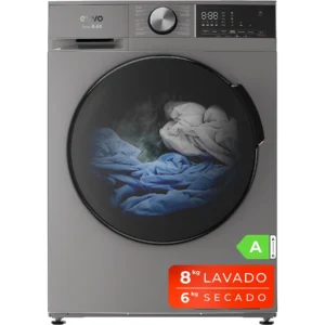 Lavasecadora EVVO Nova 8/6X V2 8/6Kg Clase A Inox