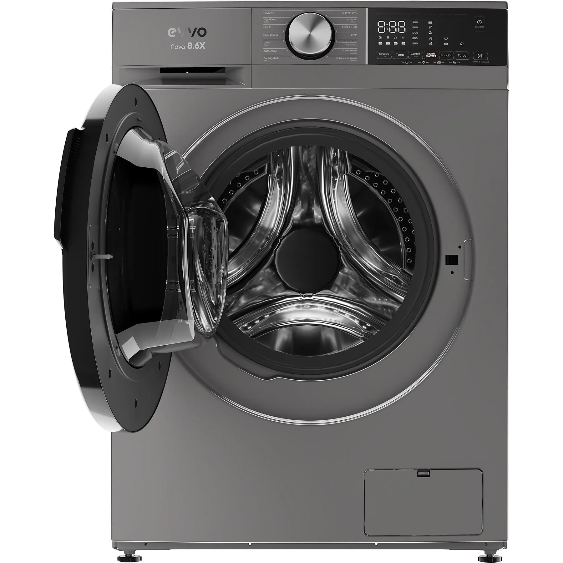 Lavasecadora EVVO Nova 8/6X V2 8/6Kg Clase A Inox - Imagen 2